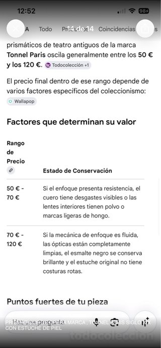 Prismáticos Ópera Tonnel Paris Siglo XIX