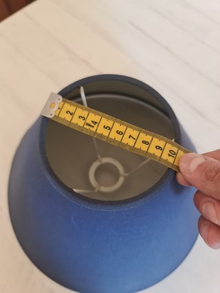 Abajour Candeeiro Azul Lamp Lampshade Tecido