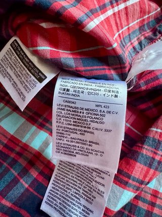 Camisa Levi's cuadros algodón Talla S