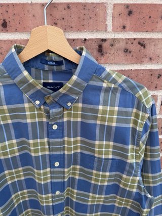 Camisa de cuadros de algodón Gant talla L Oversize