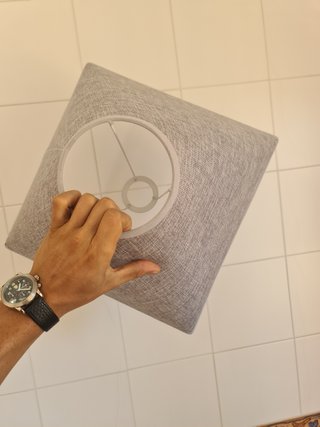 Abajour Candeeiro Grande Cinzento Cinza Lamp