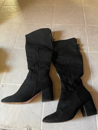 Botas altas ante negras tacón talla 37