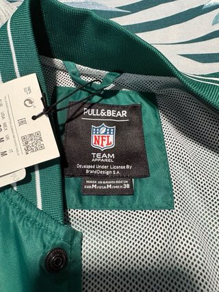 Chaqueta bomber NY Jets verde y blanca