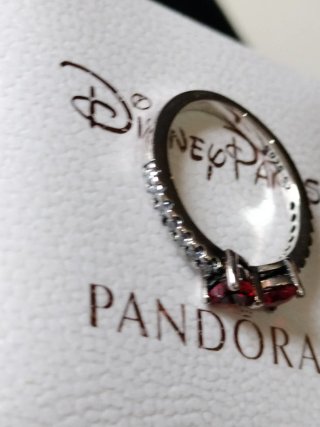 Anillo Pandora Corazón Rojo Plata