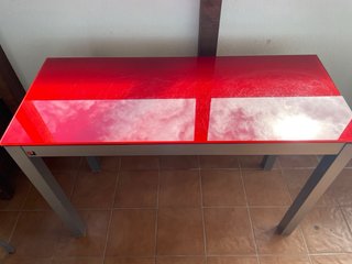 Mesa de cocina extensible cristal y metal