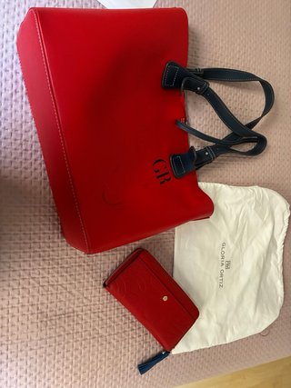 Bolso y monedero Gloria Ortiz rojo