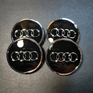 TAPABUJES AUDI 61mm NEGRO - EMBLEMA LLANTAS AUDI