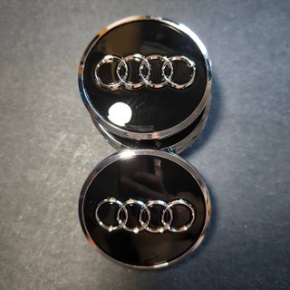 TAPABUJES AUDI 61mm NEGRO - EMBLEMA LLANTAS AUDI