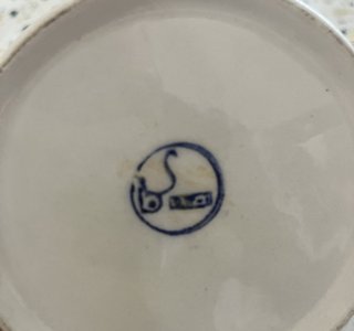 Scatola portaoggetti ceramica bianca e blu