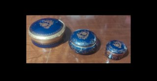 Peças Limoges Azul e Dourado