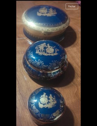 Peças Limoges Azul e Dourado