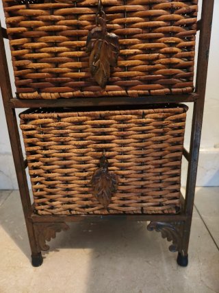 Mueble Almacenaje Metal y Mimbre