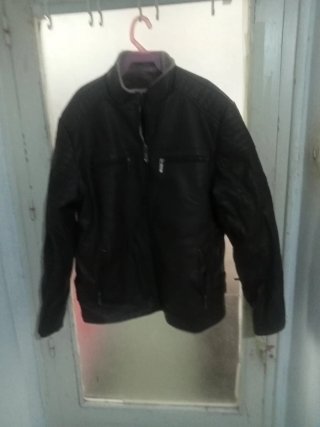 Cazadora hombre cuero negra