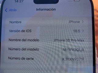 Ref. 2283 iPhone 16 Pro Max 256GB Negro 100% Salud