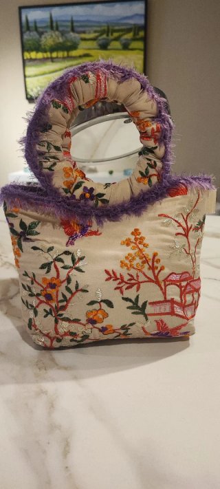 Bolso de seda bordado para fiesta
