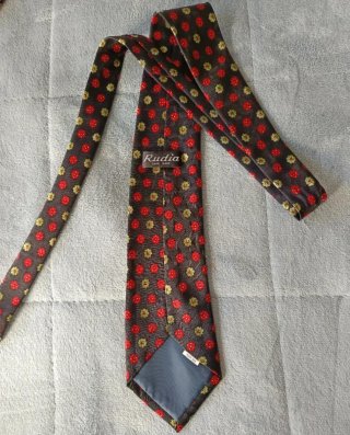 OFERTA!! Elegante Corbata Negra Seda Flores Rojas