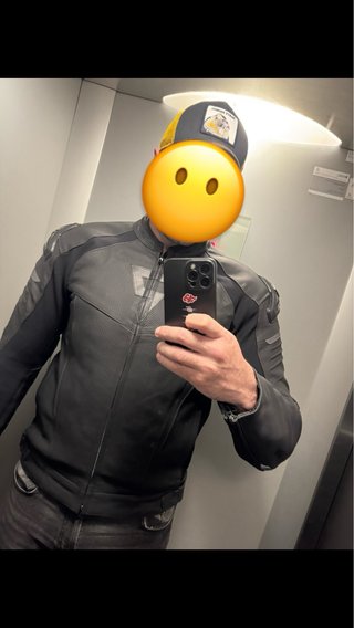 Chaqueta Moto Cuero Rebelhorn Vandal Negra (56)