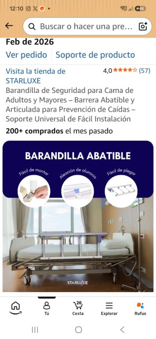 Barandilla Seguridad Cama Adultos/Mayores