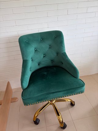 2 Sedie Vintage in Velluto Blu/Verde