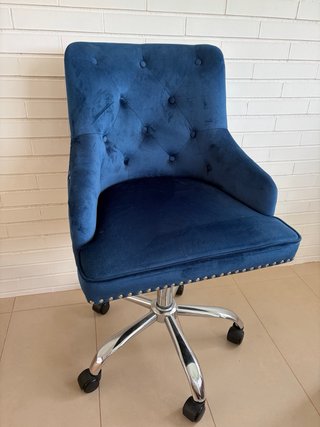 2 Sedie Vintage in Velluto Blu/Verde