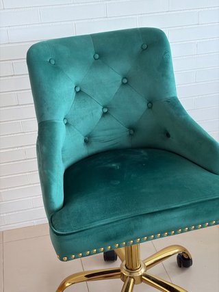 2 Sedie Vintage in Velluto Blu/Verde