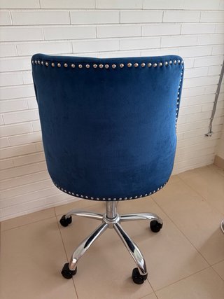 2 Sedie Vintage in Velluto Blu/Verde