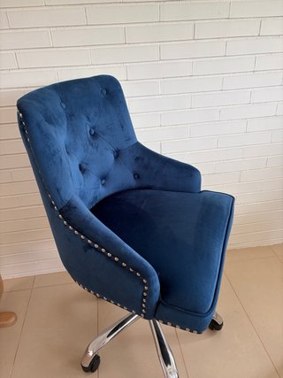 2 Sedie Vintage in Velluto Blu/Verde