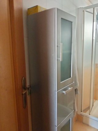 Mueble baño plateado 2 puertas y cajón
