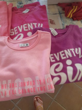 Lote 6 sudaderas gris, rosa, fucsia...