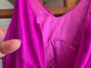Vestido fiesta volantes rosa/morado