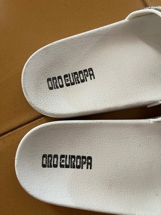 Ciabatte ORO EUROPA con strass bianche