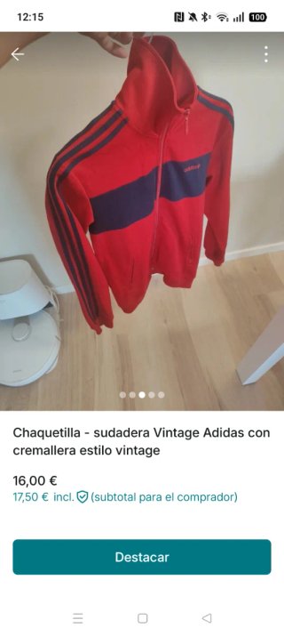 Chaqueta Adidas Vintage Roja y Azul