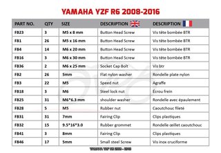Kit de tornillería para YAMAHA YZF R6 2008 - 2016