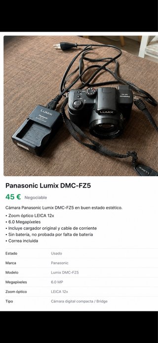 Panasonic Lumix DMC-FZ5 Fotocamera Digitale