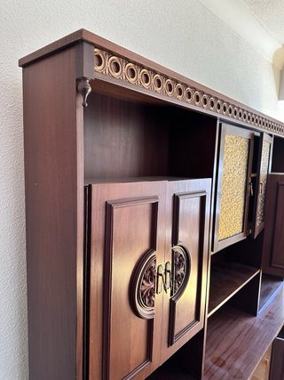 Armario Biblioteca Madera y Cristal