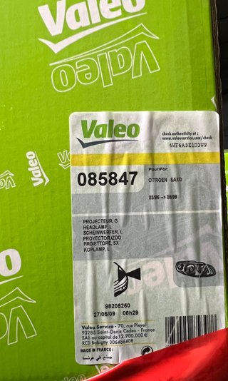 Faro Izquierdo Citroën Saxo Mehari Valeo 085847