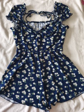 Mono Corto Soleia Floral Azul Marino