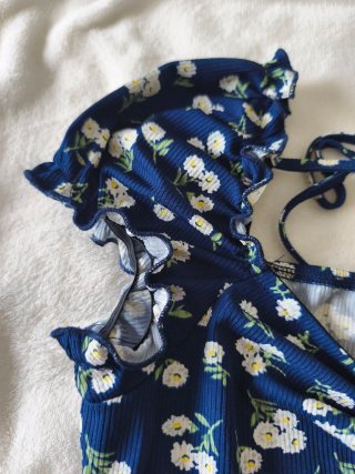 Mono Corto Soleia Floral Azul Marino