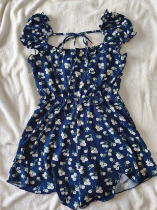 Mono Corto Soleia Floral Azul Marino