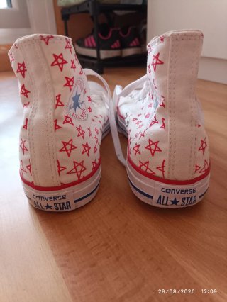 Zapatillas Converse Blancas Estrellas Rojas