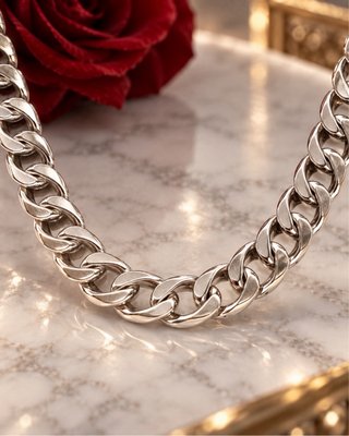 Collana Uomo Argento 925 Grumetta Cubana 52g 56 cm