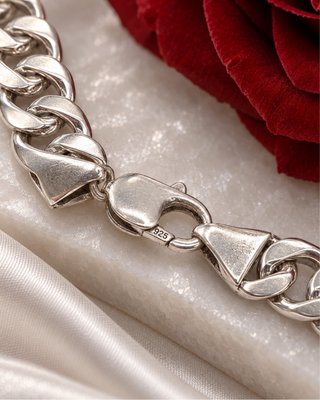 Collana Uomo Argento 925 Grumetta Cubana 52g 56 cm
