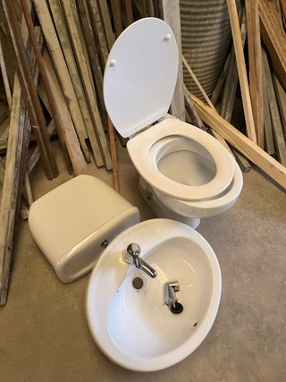 Conjunto WC y Lavabo Cerámica Blanco