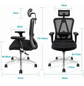 Silla de oficina ergonómica negra