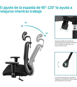 Silla de oficina ergonómica negra