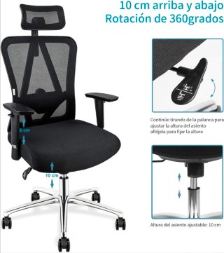 Silla de oficina ergonómica negra