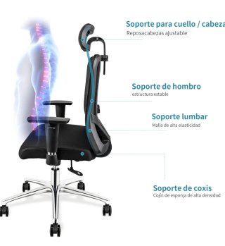 Silla de oficina ergonómica negra