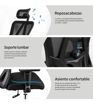 Silla de oficina ergonómica negra