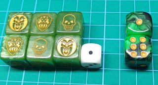Dados Heroquest Custom Verdes