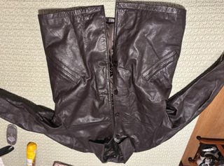 Chaqueta de piel marrón para hombre